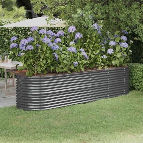 vidaXL Plantenbak 296x80x68 cm gepoedercoat staal, Tuin en Terras, Bloempotten, Nieuw, Verzenden