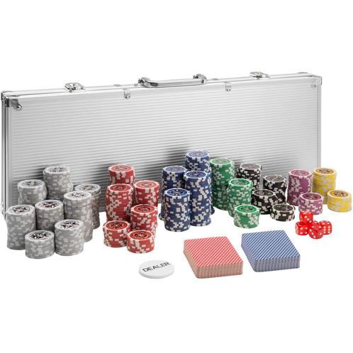 Pokerset - zilver, 500-delig, Hobby en Vrije tijd, Gezelschapsspellen | Bordspellen, Verzenden