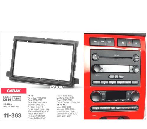 Facade Autoradio 2-Din Noir Pour Ford Edge Expedition Explor, Auto diversen, Autoradio's, Verzenden