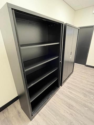 Hoge roldeurkast zwart 195 x 120 x 47 cm - archiefkast, Huis en Inrichting, Kasten | Roldeurkasten en Archiefkasten, 100 tot 150 cm