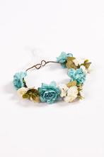 Rozenkrans Blauw Wit Bloemenkrans Bloemen Haarband Diadeem F, Kleding | Dames, Nieuw, Ophalen of Verzenden