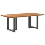 vidaXL Eettafel rechthoekig 200x100x74 cm massief eikenhout, Huis en Inrichting, Tafels | Eettafels, Verzenden, Nieuw