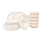 Serviesset Earthy - Wit/beige - 18-delig | 6 persoons, Huis en Inrichting, Verzenden, Nieuw