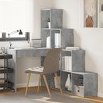 vidaXL Hoekbureau met plank met opslag Betongrijs 101.5 x, Huis en Inrichting, Verzenden, Nieuw