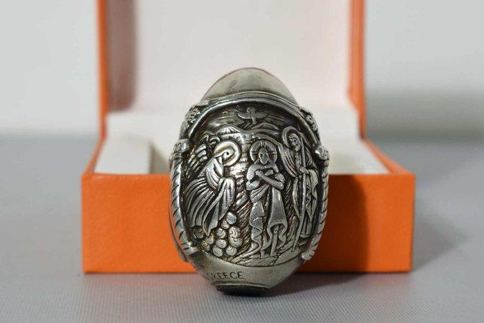 Crucifix - Zilver - 1960-1970 - Ei - Beeldhouwwerk, Antiek en Kunst, Antiek | Zilver en Goud