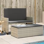 vidaXL Tuinbank met kussens en voetenbank poly rattan, Tuin en Terras, Verzenden, Nieuw