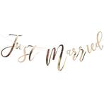 Gouden Letterslinger Just Married 1,5m, Hobby en Vrije tijd, Feestartikelen, Nieuw, Verzenden