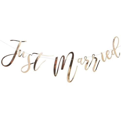 Gouden Letterslinger Just Married 1,5m, Hobby & Loisirs créatifs, Articles de fête, Envoi