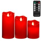 2dekans | Aurae Led Kaarsen Set 3x - Rood - Echte Wax -, Ophalen of Verzenden, Nieuw