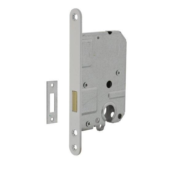 Woningbouw cilinder kastslot wit 55 mm, Doe-het-zelf en Bouw, Hang- en Sluitwerk, Slot, Nieuw, Overige materialen, Ophalen of Verzenden