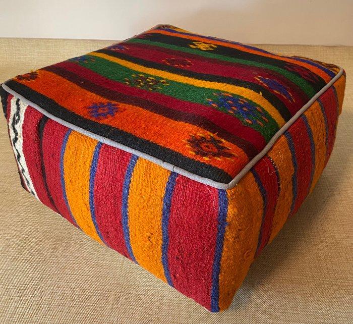 Kelim Poef - Kelim - 48 cm - 48 cm, Huis en Inrichting, Stoffering | Tapijten en Vloerkleden
