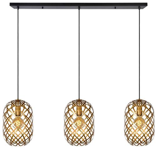 Hanglamp Lucide WOLFRAM -  - 3xE27 - Mat Goud /, Maison & Meubles, Lampes | Suspensions, Envoi