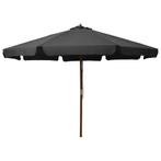 vidaXL Parasol met houten paal 330 cm antraciet, Tuin en Terras, Verzenden, Nieuw