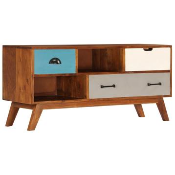 vidaXL Tv-meubel met 3 lades 110x35x50 cm massief acaciahout, Verzenden