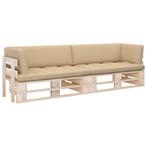 vidaXL Tweezitsbank pallet met kussens geïmpregneerd, Tuin en Terras, Verzenden, Nieuw