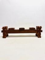 Kandelaar Brutalistische massiefhouten drievoudige