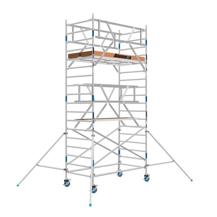 Basic rolsteiger 135 x 6,2m WH AGS-voorloopleuning Dubbel, Doe-het-zelf en Bouw, Steigers, Rolsteiger of Kamersteiger, Nieuw, 5 meter of hoger