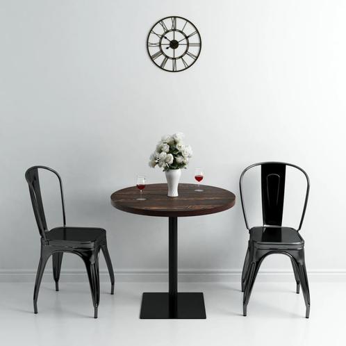 vidaXL Bistrotafel rond 80x75 cm MDF en staal donker, Huis en Inrichting, Tafels | Eettafels, Nieuw, Verzenden