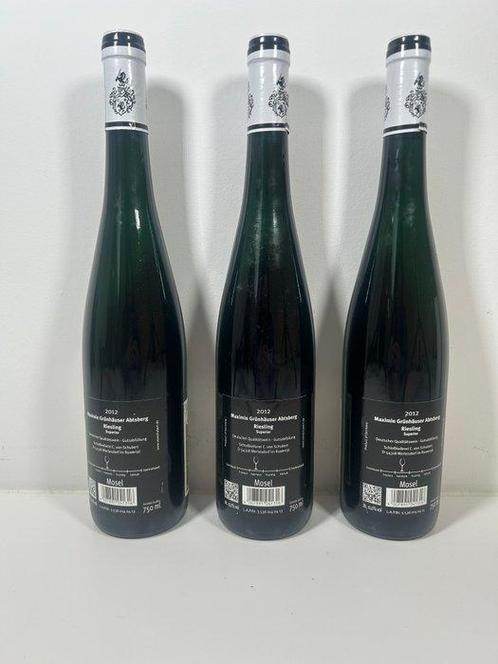 2012 Von Schubert Abtsberg - Moselle - 3 Bouteilles (0,75 L), Verzamelen, Wijnen