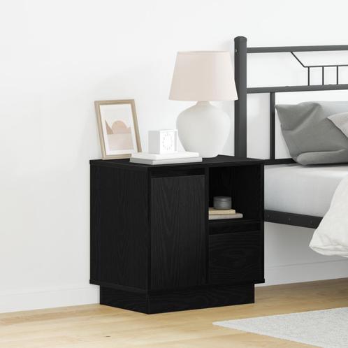 vidaXL Nachtkastjes met LED 2 stuks Zwart Eik 50x34,5x50 cm, Huis en Inrichting, Slaapkamer | Nachtkastjes, Nieuw, Verzenden