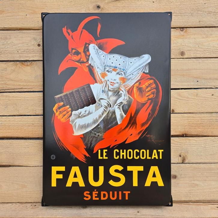 Emaille bord Fausta chocolat, Verzamelen, Merken en Reclamevoorwerpen, Verzenden