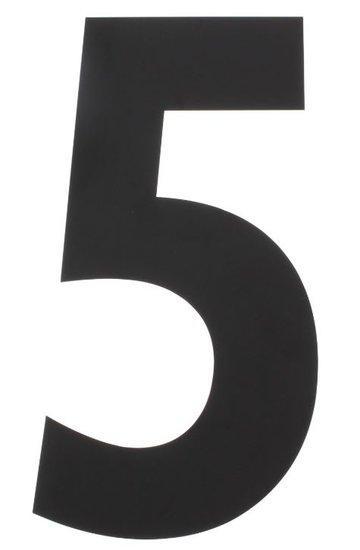 Intersteel Huiscijfer 5 500 mm rvs/mat zwart, Huis en Inrichting, Woonaccessoires | Overige, Ophalen of Verzenden