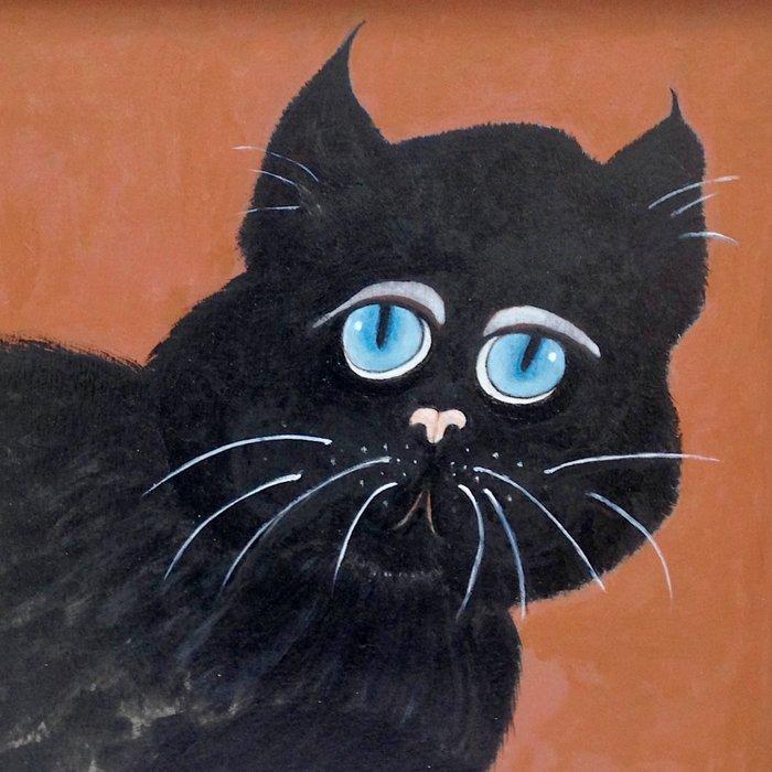 Eleanor Gabriel - Chat noir à la commode, Antiek en Kunst, Kunst | Schilderijen | Modern