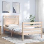 vidaXL Bedframe met hoofdbord massief hout, Huis en Inrichting, Slaapkamer | Bedden, Verzenden, Nieuw