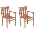 vidaXL Tuinstoelen stapelbaar 2 st massief teakhout