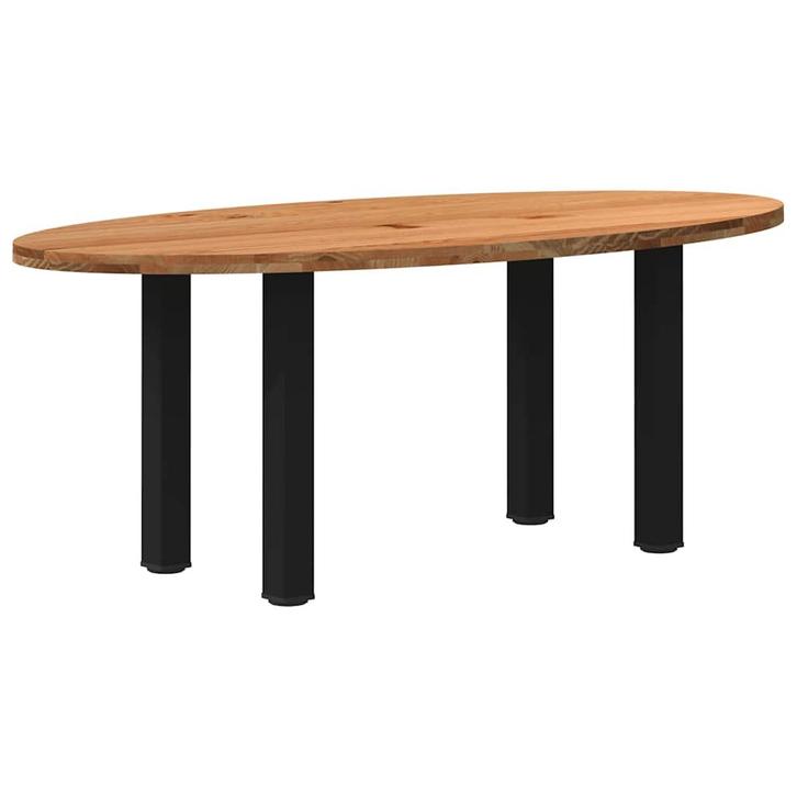 vidaXL Eettafel 200x100x74 cm ovaal massief eikenhout, Huis en Inrichting, Tafels | Eettafels, Nieuw, Verzenden