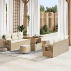 vidaXL Tuinbank Set met kussen met opslag 9 pcs beige en, Tuin en Terras, Verzenden, Nieuw