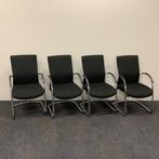 Complete set 4 stuks vergaderstoelen Euroseats Vienna, zwart, Huis en Inrichting, Stoelen, Gebruikt, Zwart