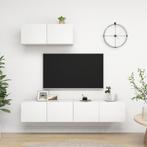 vidaXL Tv-meubelen 3 st bewerkt hout wit, Huis en Inrichting, Kasten |Televisiemeubels, Verzenden, Nieuw
