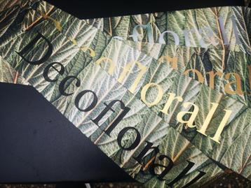 Bedrukt lint greenleaf 70mm 80 cm metalic goud opdruk