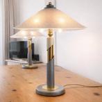 Lamp - Metaal, Glas - Paar tafellampen