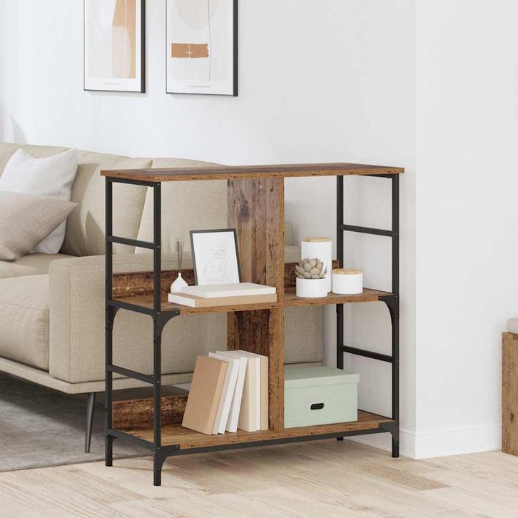 vidaXL Boekenplank Oud hout 78.5 x 33 x 82 cm Bewerkt hout, Huis en Inrichting, Kasten | Boekenkasten, Nieuw, Verzenden