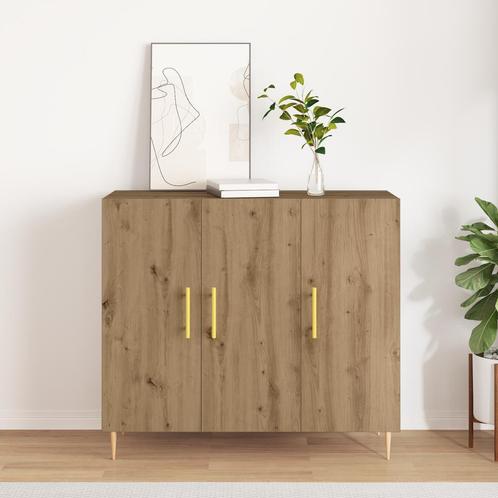 vidaXL Sideboard Artisan Eiken 90x34x80 cm Engineered Hout, Huis en Inrichting, Kasten | Dressoirs, Nieuw, Verzenden