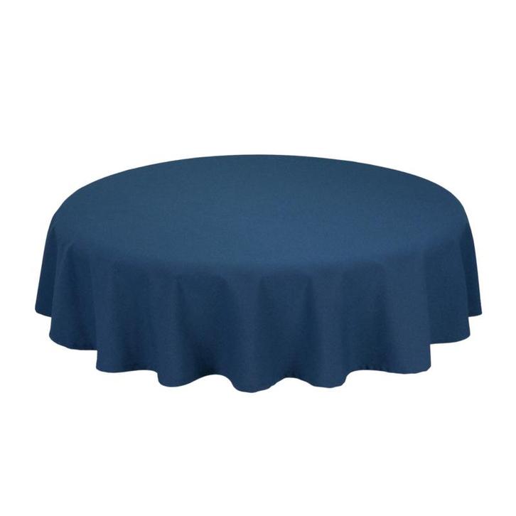 Nappe de Table Ronde Navy Bleu 163cm Ø - Treb SP, Huis en Inrichting, Keuken | Textiel, Overige kleuren, Nieuw, Verzenden