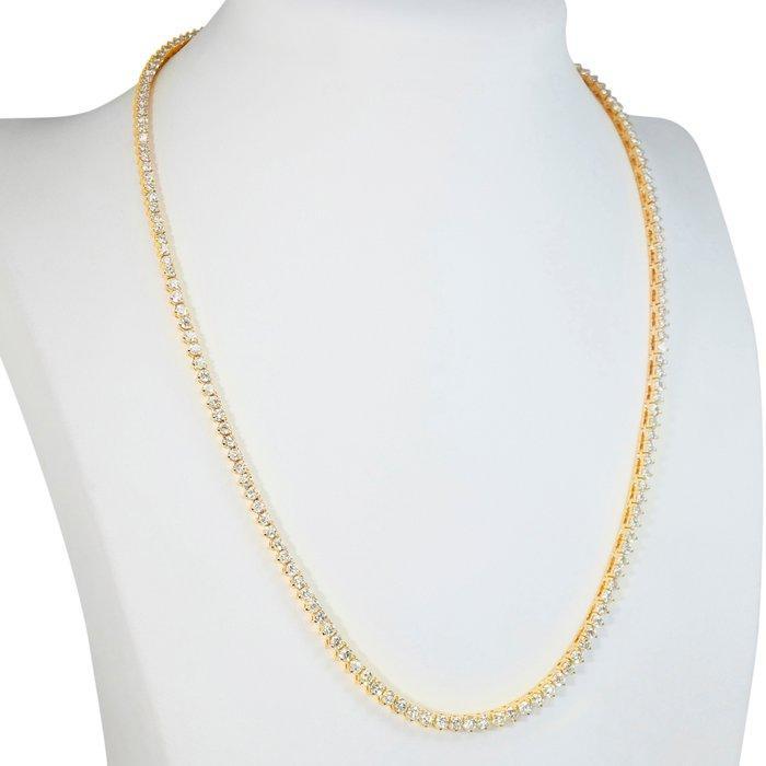 Halsketting - 18 karaat Geel goud - 8.67ct. tw. Diamant, Handtassen en Accessoires, Kettingen
