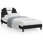 vidaXL Bed met matras kunstleer zwart en wit 80x200 cm, Huis en Inrichting, Slaapkamer | Bedden, Nieuw, Verzenden