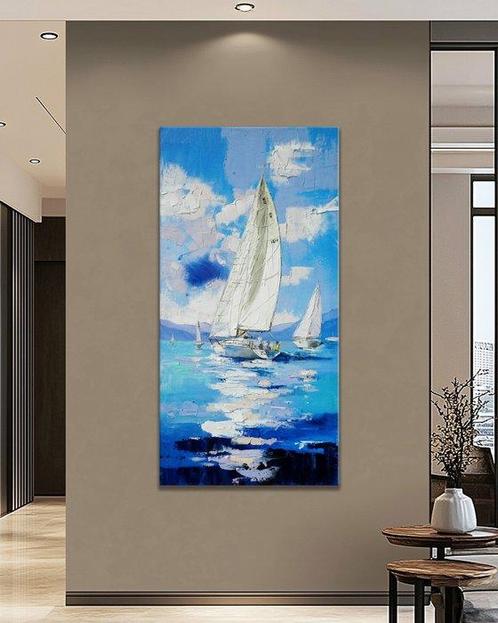 CleliaArt - Blue Horizon Sail, Antiek en Kunst, Kunst | Schilderijen | Modern