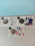 France. 2 Euro 2020 Ricerca Medica (3 coincards)  (Sans, Postzegels en Munten