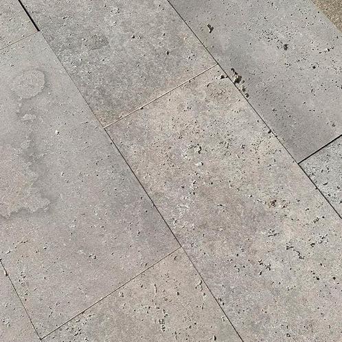 Grijze travertin natuursteen, Doe-het-zelf en Bouw, Tegels, 20 tot 40 cm, 60 cm of meer, 10 m² of meer, Nieuw, Hardsteen, Vloertegels