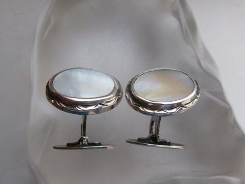 Zilver, Parelmoer - Manchetknopen - Art Deco, Antiek en Kunst, Kunst | Designobjecten