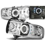 Phares Pour Dodge Ram 94-01 Led Angel Eyes Chromé, Auto-onderdelen, Verlichting, Verzenden, Nieuw