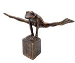 Beeldje - Jumping frog - Brons, Antiek en Kunst, Curiosa en Brocante