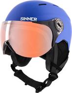 SINNER - TYPHOON VISOR SKIHELM - Mat Zeeblauw - Unisex -, Vélos & Vélomoteurs, Verzenden