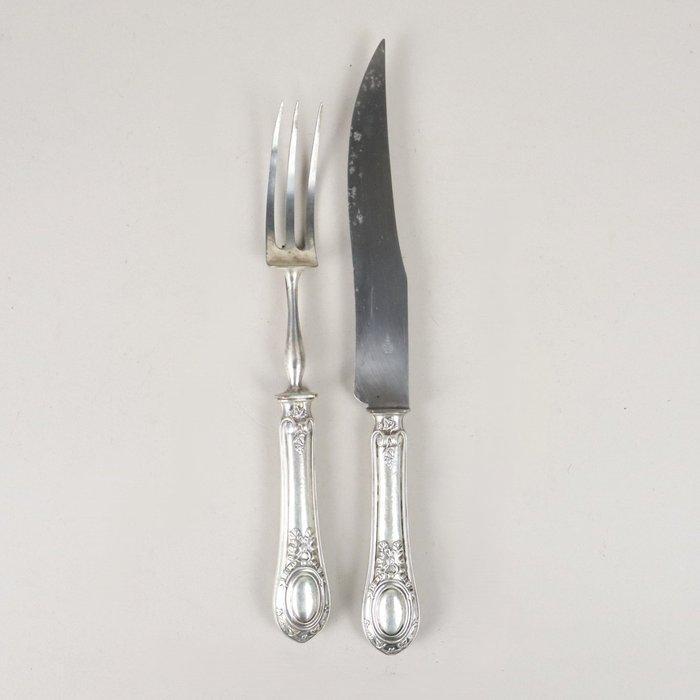 Couteau de table (2) - Argent 950 - Couvert à découper, Antiquités & Art, Antiquités | Argent & Or