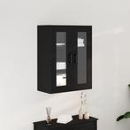 vidaXL Wandkast met Glazen Deuren Zwart Eiken 69.5x34x90 cm, Huis en Inrichting, Verzenden, Nieuw