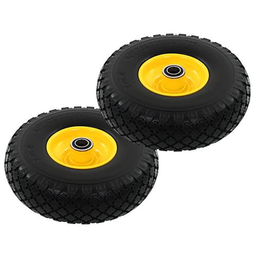 vidaXL Steekwagenwielen 3,00-4 (260x85) massief PU 2 st, Zakelijke goederen, Machines en Bouw | Heftrucks en Intern transport